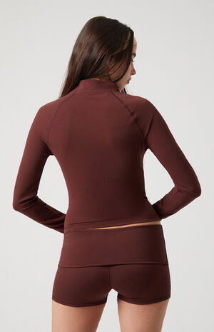 PAC WHISPER Active Brown Bella Zip Up Track Jacket image number 5