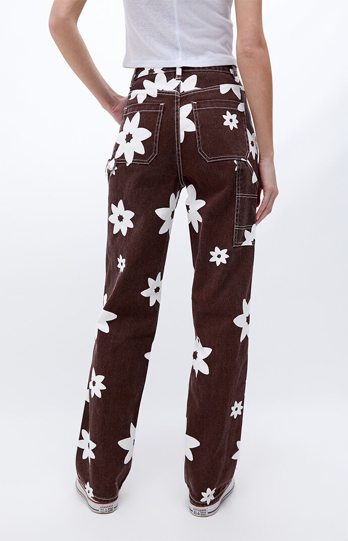 PacSun Brown Flower Boyfriend Carpenter 