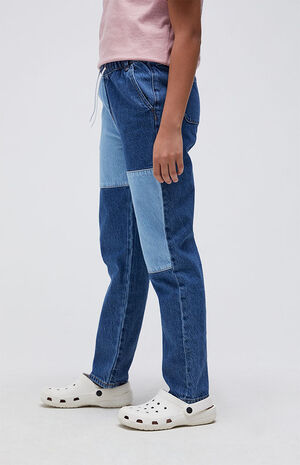 PacSun Kids Patched Pull-On Straight Leg Jeans | PacSun