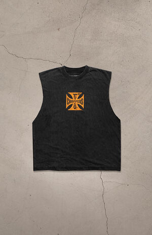 Overspray Logo Cutoff Muscle T-Shirt image number 3