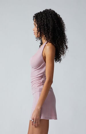 Celeste Shine Cowl Neck Halter Top image number 4