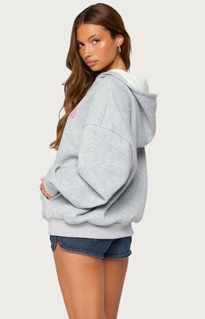DJ Lover Oversized Zip Up Hoodie image number 3