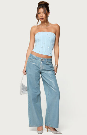 Lexah Faux Crystal Strapless Corset image number 5