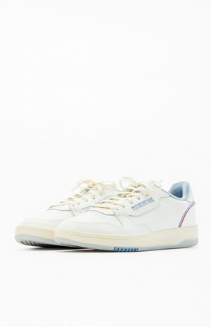 Women's White & Blue Phase Court Sneakers image number 2