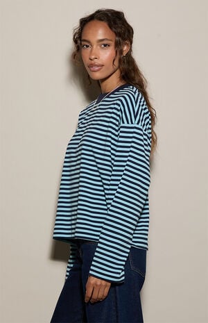 Drew Striped Boxy Long Sleeve T-Shirt image number 3