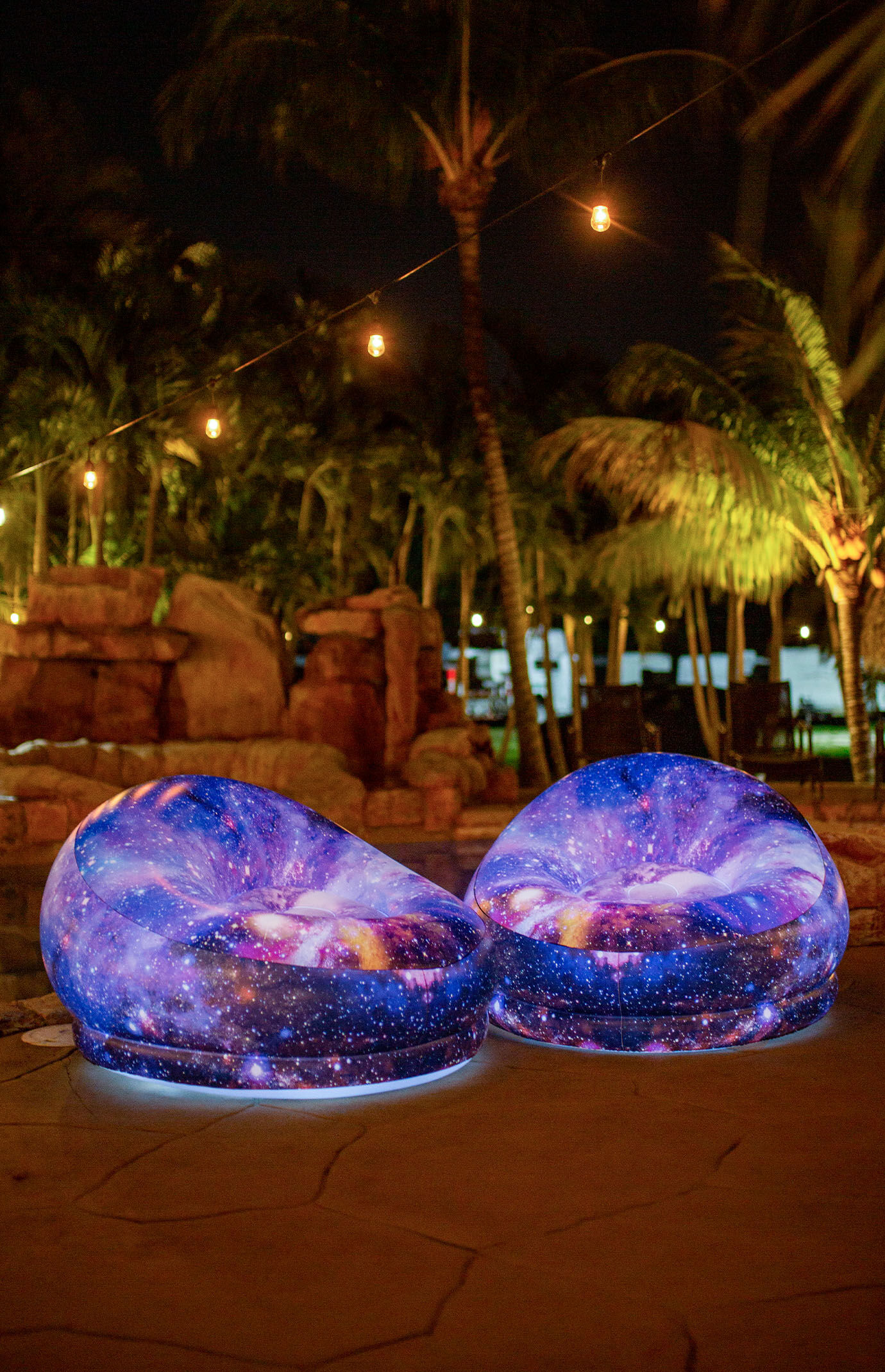 PoolCandy Inflatable Chair Illuminated Galaxy Air Candy