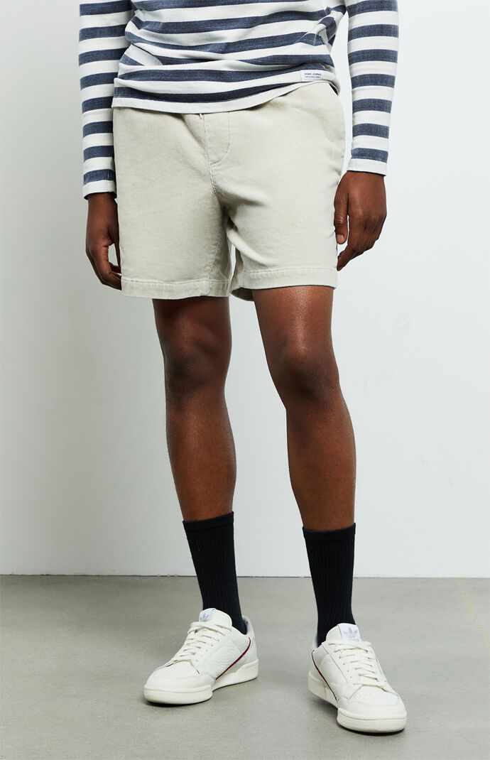 Cream Corduroy Volley Shorts