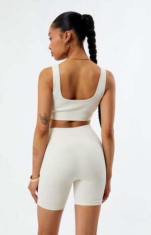 Active Seamless Ribbed Biker Shorts image number 3