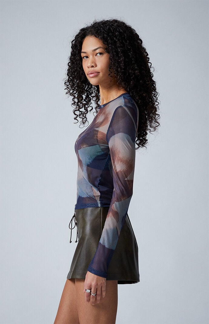 Third Charm Orchid Mesh AOP Long Sleeve T-Shirt