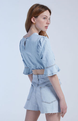 Comfort Denim Crop Top image number 4