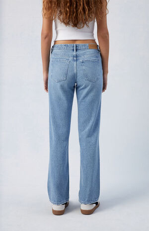 Eco Medium Indigo Jordyn Low Rise Straight Leg Jeans image number 4