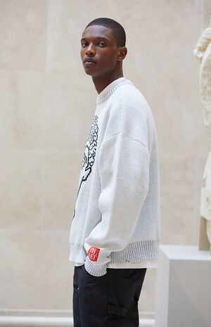 x PacSun Marble Head Cropped Crew Neck Sweater image number 2