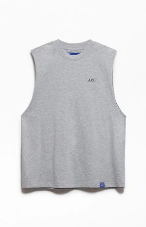 Heather Grey Standard Cut Off Muscle T-Shirt image number 1