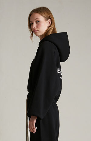 Women's Black Fleece Cropped Hoodie image number 3