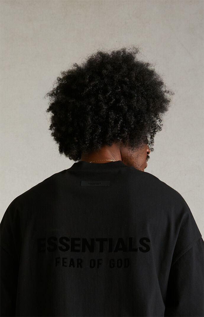 Fear of God Essentials Black V-Neck T-Shirt | PacSun