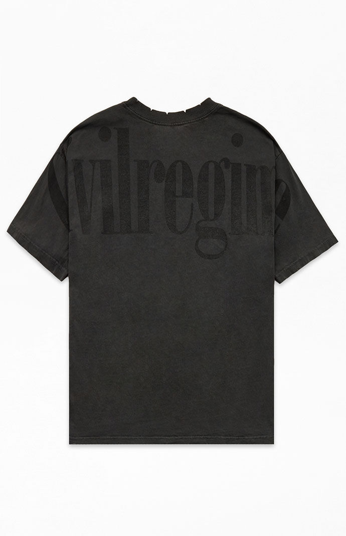 Civil Men's Pray for US 199x Oversized T-Shirt in Washed Black - Size Medium