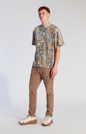 Stretch Taupe Slim Cargo Pants image number 1