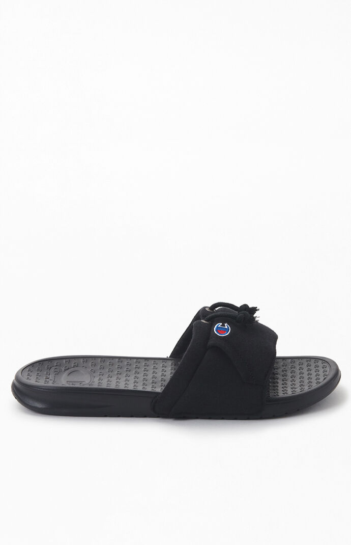 Black University Super Slide Sandals