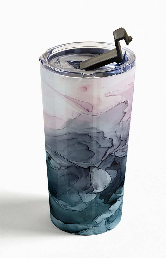 Blush Paynes Gray Abstract Travel Mug