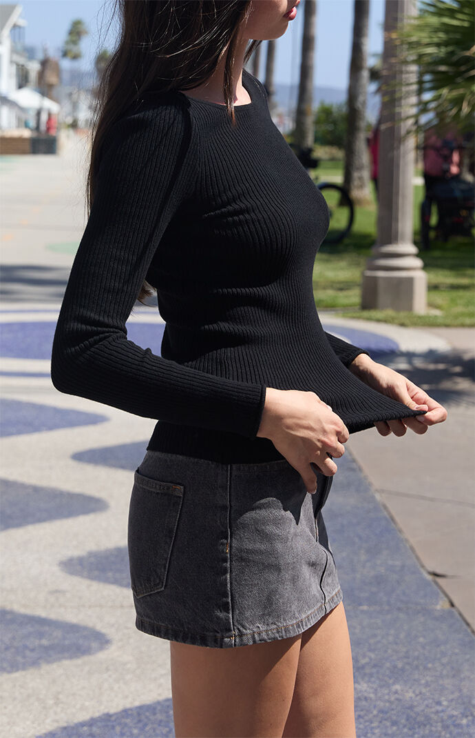 John Galt Black Zelly Long Sleeve Top