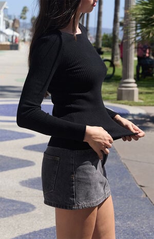 Black Zelly Long Sleeve Top image number 2