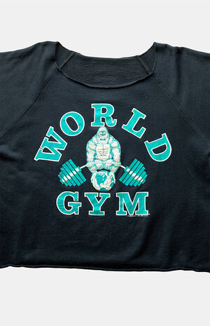 90s World Gym Crew Neck Cropped Sweatshirt image number 2