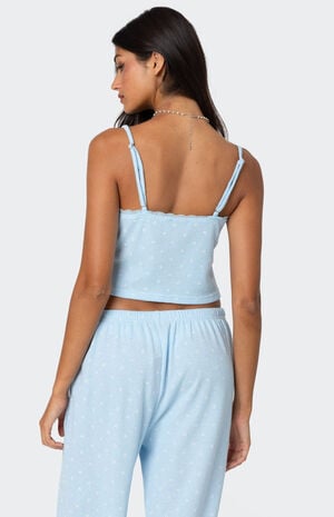 Petal Printed Waffle Tank Top image number 4