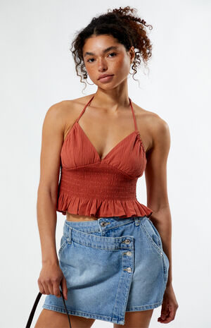 Smocked Halter Top image number 2