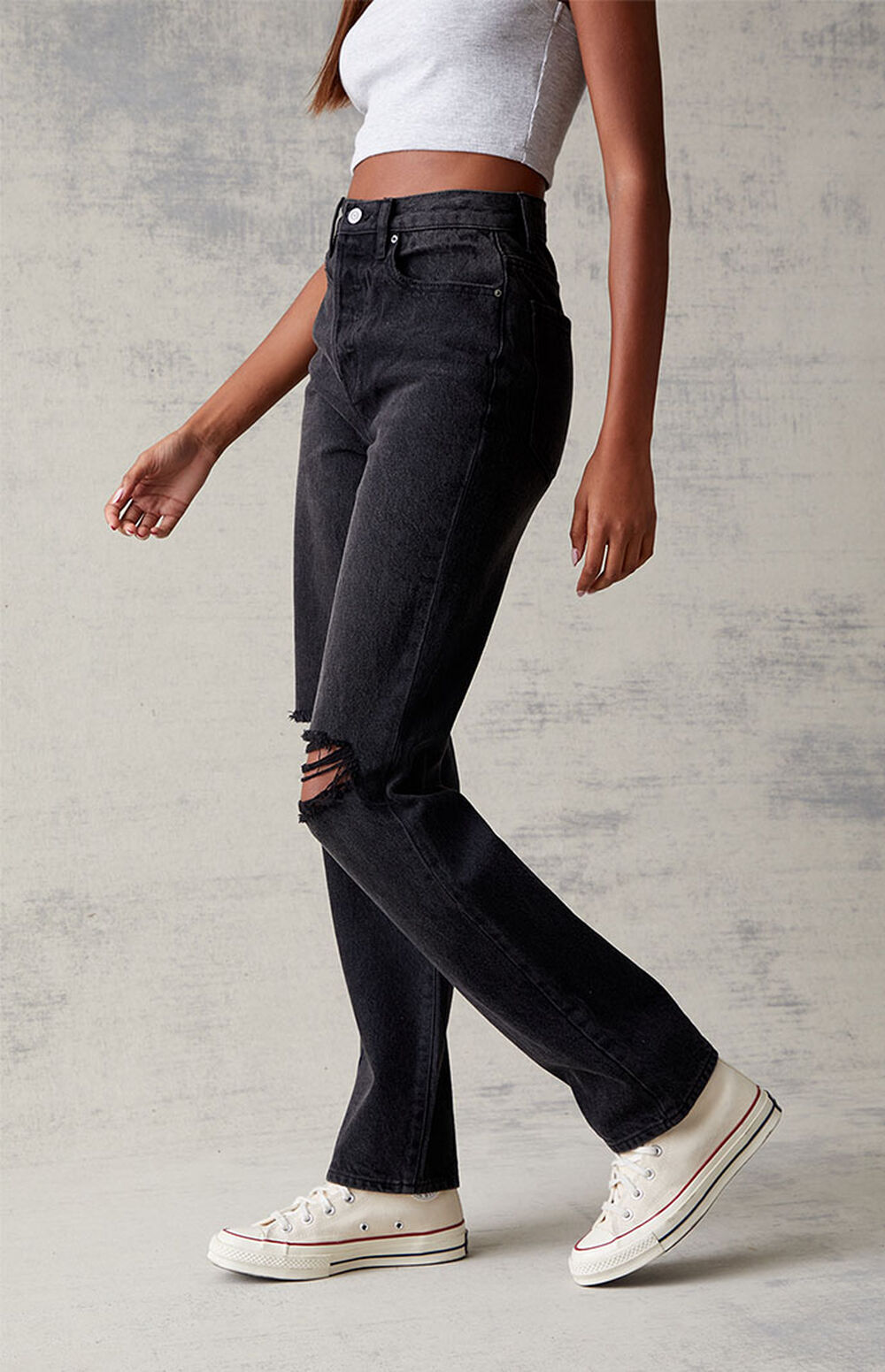 pacsun light blue dad distressed jeans
