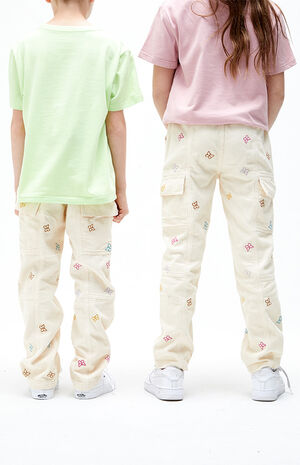 Rainbow Butterfly Elastic Waistband Cargo Pants image number 3