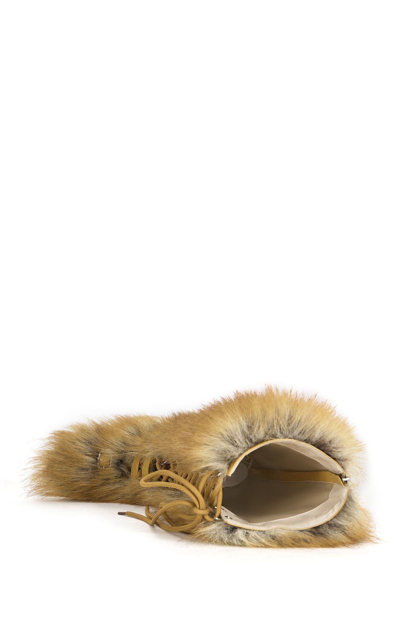 AZALEA WANG Lourdanne Tan Faux Fur Redfox Stiletto Boots