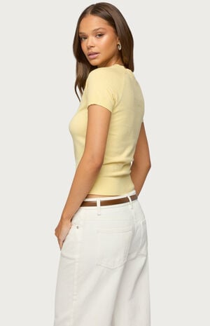 Wilmer Button Up Short Sleeve Knit Top image number 3