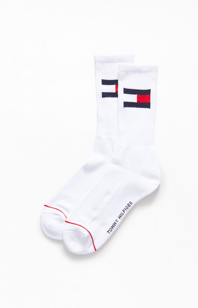tommy hilfiger logo crew socks