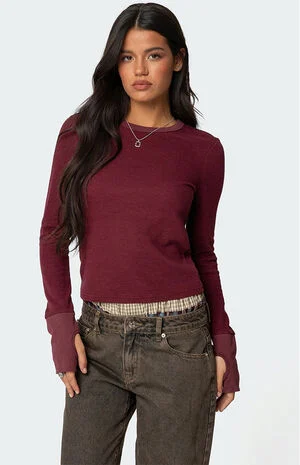 Waffle Long Sleeve T-Shirt image number 1