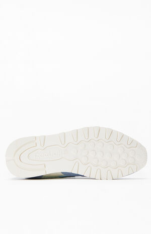 Women's Blue Classic Leather & Suede Sneakers image number 4