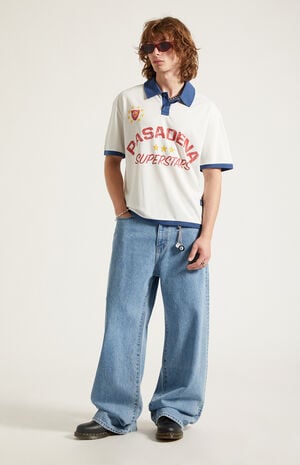 Blake Extreme Baggy Jeans Embroidered Medium Blue image number 6