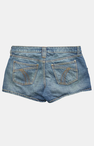 2000s Medium Blue Y2K Low Rise Micro Jean Shorts image number 2