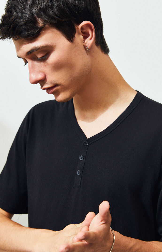 Black Henley T-Shirt