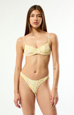 Yellow Floral Rae High Cut Bikini Bottom image number 2