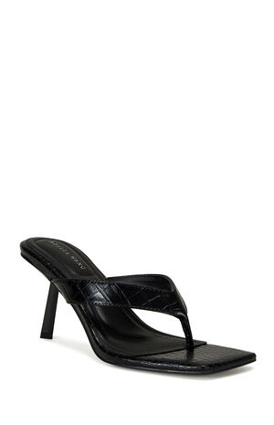 Women's Black Umberta Crocodile Skin Stiletto Heels image number 2