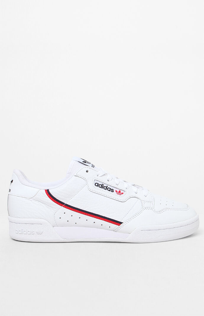 adidas White \u0026 Red Continental 80 Shoes 