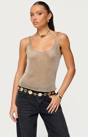 Meena Shiny Knit Tank Top image number 1