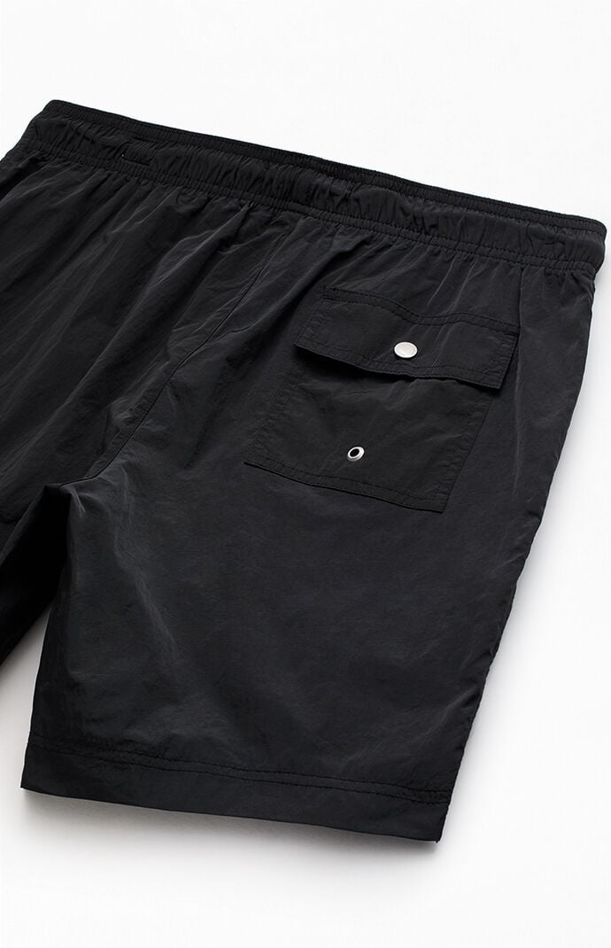Pacsun Black Salt Solid 6" Volley Swim Trunks