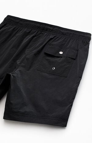 Black Salt Solid 6" Volley Swim Trunks image number 4