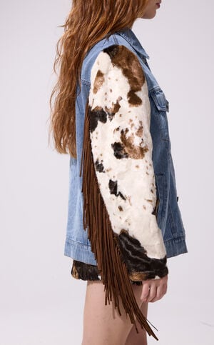 Lila Western Fringe Denim Jacket image number 3