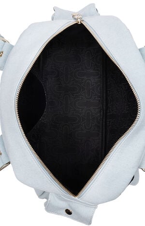 Light Blue Multi Patch Satchel Bag image number 11