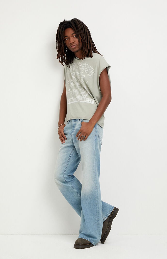 Pacsun Jordan Baggy Bootcut Jeans Medium Blue