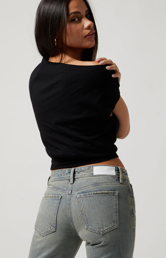 ☆関税込☆NUROSE★Tinted low rise bootcut denim pants★ Buy Tuesday Low Rise Slim Bootcut Jeans for USD 98.00