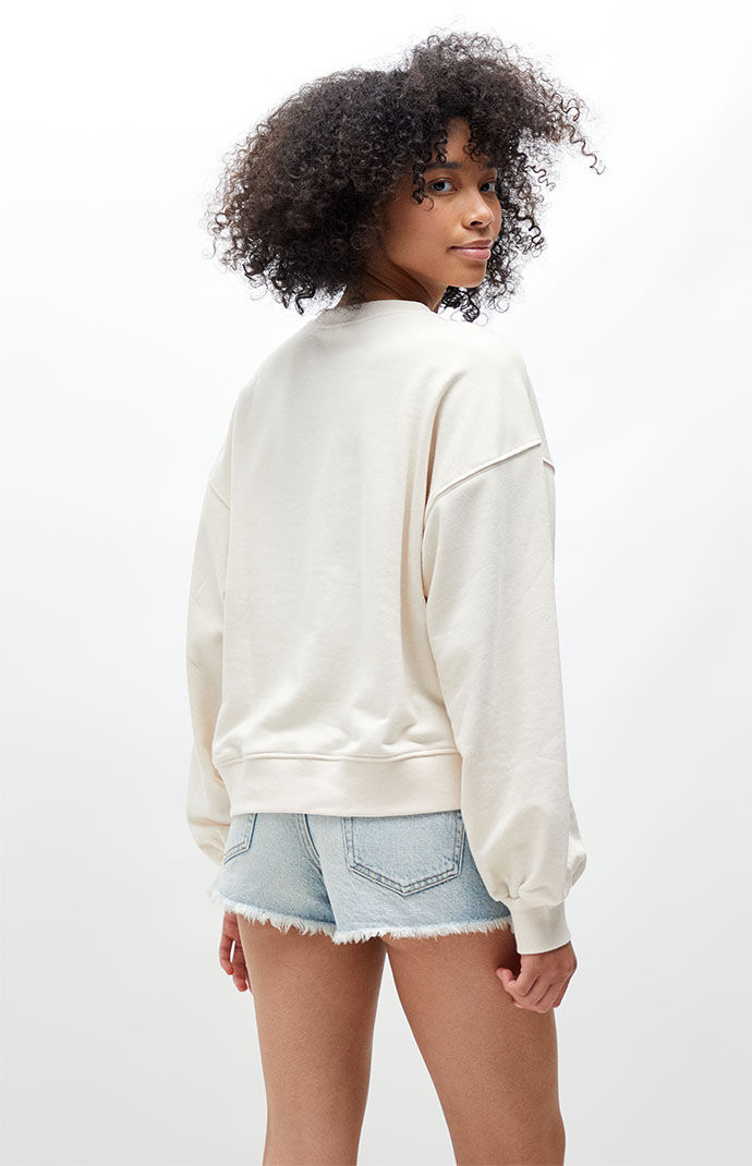adidas White 80s IP Crew Neck Sweatshirt PacSun
