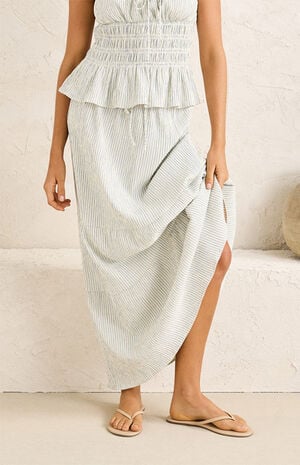 Striped Zuri Bias Midi Skirt image number 2